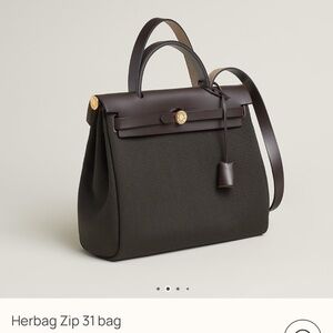 2025 Hermes Herbag 31 Dark Bronze / Ebene Gold Hardware